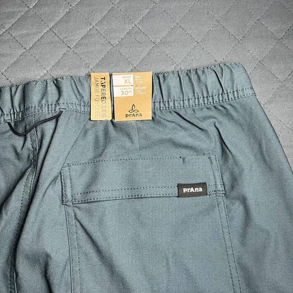 Prana Mens XL‎ x 30 Stretch Zion E-Waist Pants II Grey Blue Standard Fit - NWT